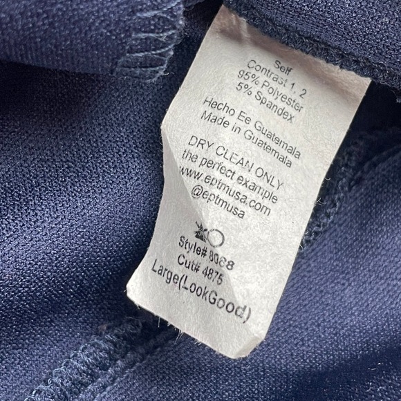 EPTM Track Jacket Mens L Navy Red Cream Full Zip Colorblock Stretch Streetwear - Picture 8 of 8